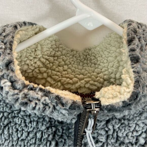 Ladies Green Tea Sherpa Fleece 1/4 Zip Pullover Size Medium Grey/Black - Picture 7 of 10